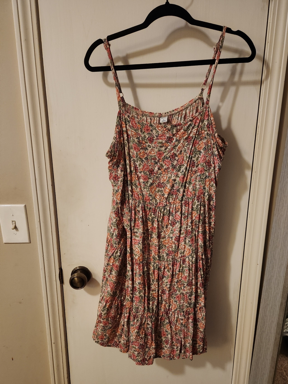 Old Navy Pink Floral Tiered Mini Dress